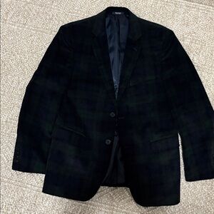 Saddlebred  Men's Black Plaid Blazer - Classic Single-Breasted Jacket 38S
